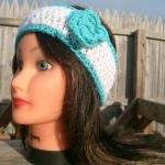 Headband, Turquoise, White,..