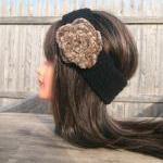Flower Headband, Black, Hip..