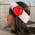 Crochet Headband, Pink, Flo..