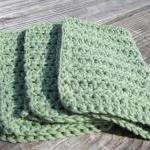 Green Cotton Wash Cloth Set..